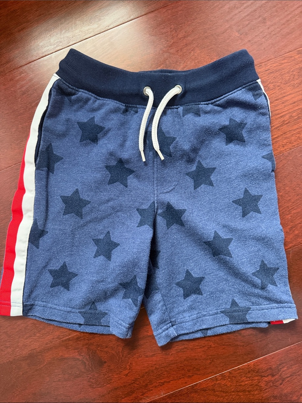 Cat & Jack Navy Star Shorts with Red & White Side Stripes
